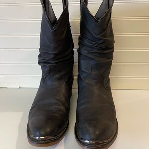 Dingo Men's Amsterdam Sz 10 EW Extra Wide Black Slouch Leather Boots DI15240